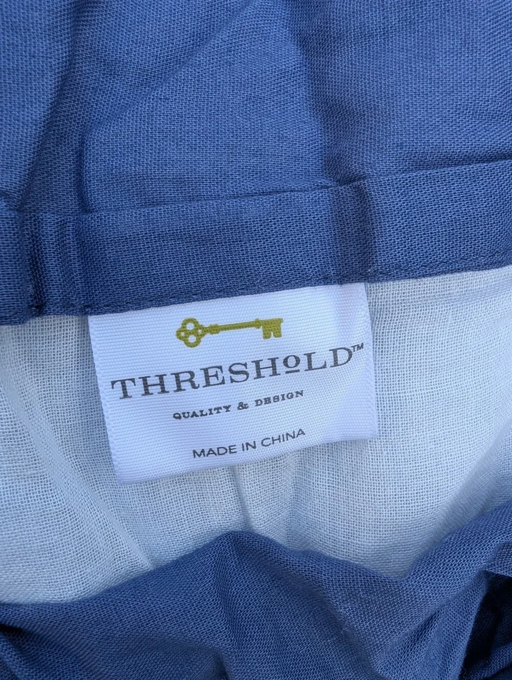 Target Chambray Blue Linen Pillowcase Pair with Rustic Fringe